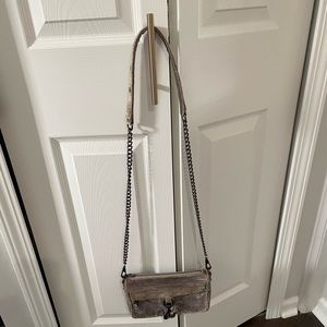 Rebecca Minkoff Grey crush velvet Crossbody